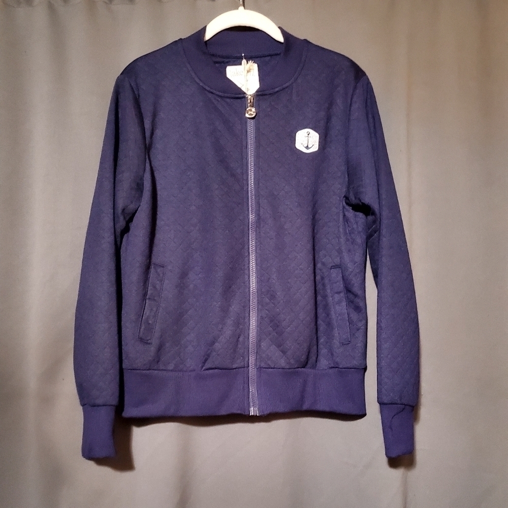 Lake Girl Nautical Blue Lake Camping Cabin Life Full Zip up Hoodie Size Small